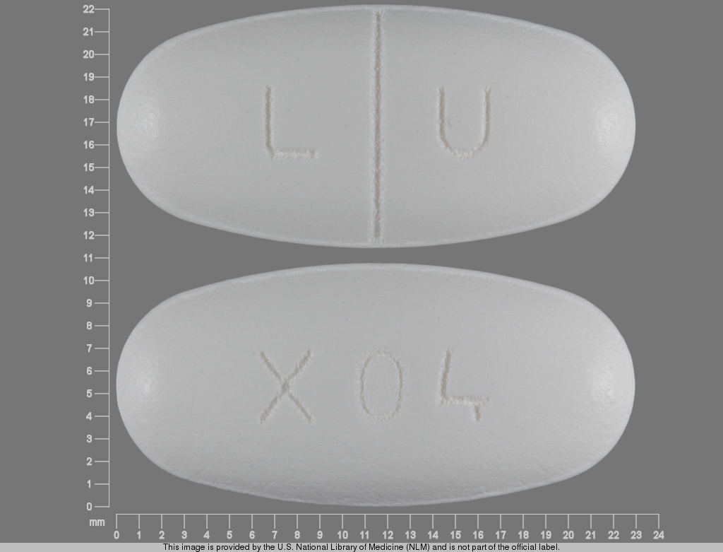 White Oval pill with imprint L;U;X04 — Levetiracetam 1000 mg (view 2)