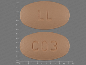 Brown Oval pill with imprint LL;C03 — Simvastatin Simvastatin 20 mg; (view 2)