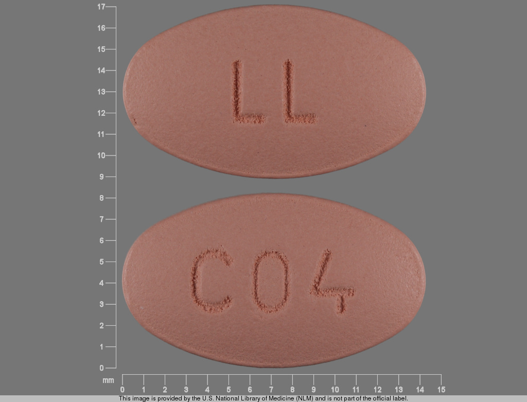 Red Round pill with imprint LL;C04 — Simvastatin Simvastatin 40 mg; (view 2)