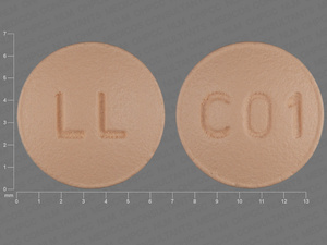 Brown Round pill with imprint LL;C01 — Simvastatin Simvastatin 5 mg; (view 2)