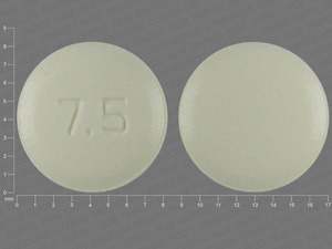 Yellow Round pill with imprint 7;5 — Meloxicam Meloxicam 7.5 mg; (view 2)