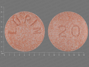 Pink Round pill with imprint LUPIN;20 — Lisinopril Lisinopril 20 mg; (view 3)