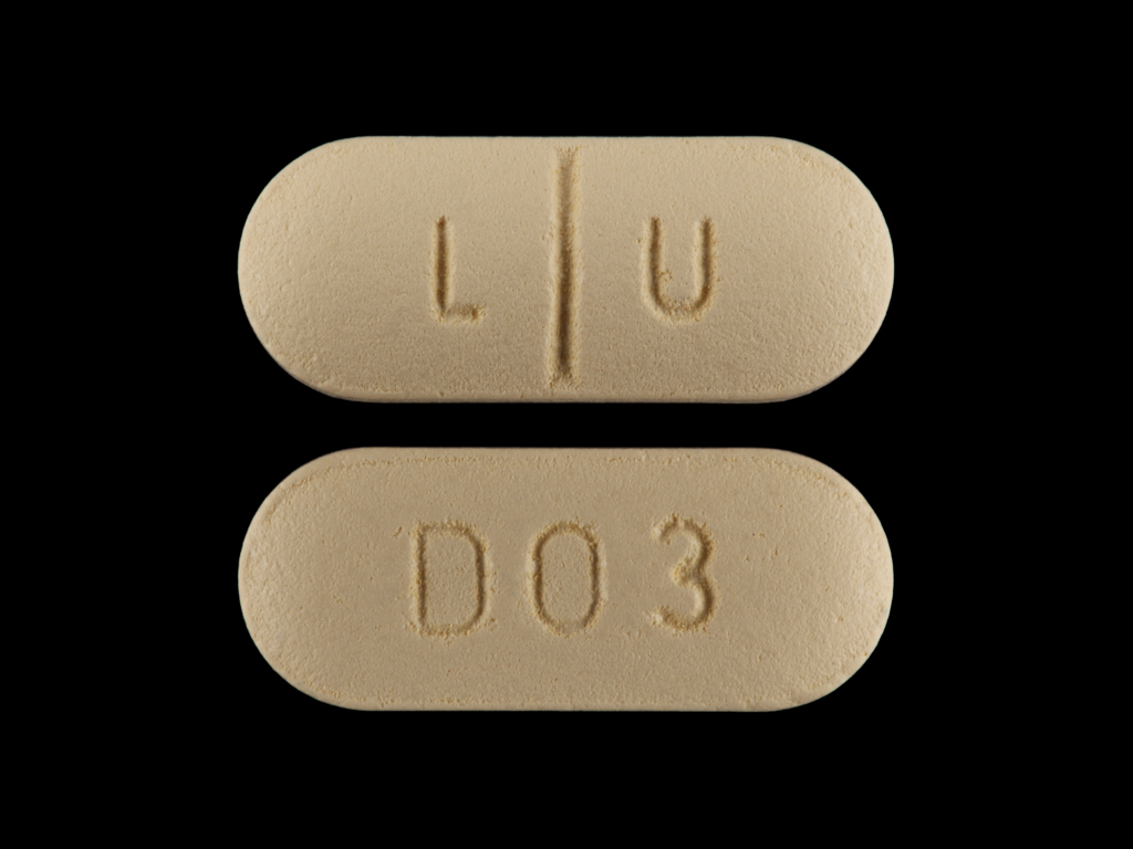 Yellow Oval pill with imprint L;U;D03 — Sertraline 100 mg (view 2)