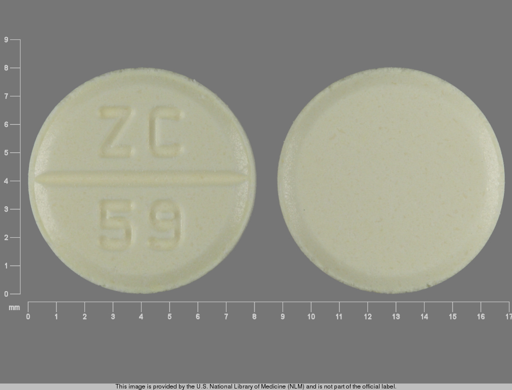 Yellow Round pill with imprint ZC;59 — Azathioprine Azathioprine 50 mg; (view 3)