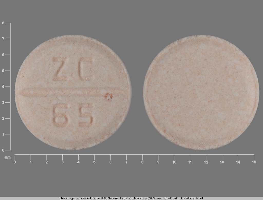 Orange Round pill with imprint ZC;65 — Venlafaxine Venlafaxine hydrochloride 37.5 mg; (view 2)