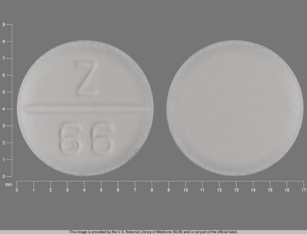 White Round pill with imprint Z;66 — Atenolol 50 mg (view 2)