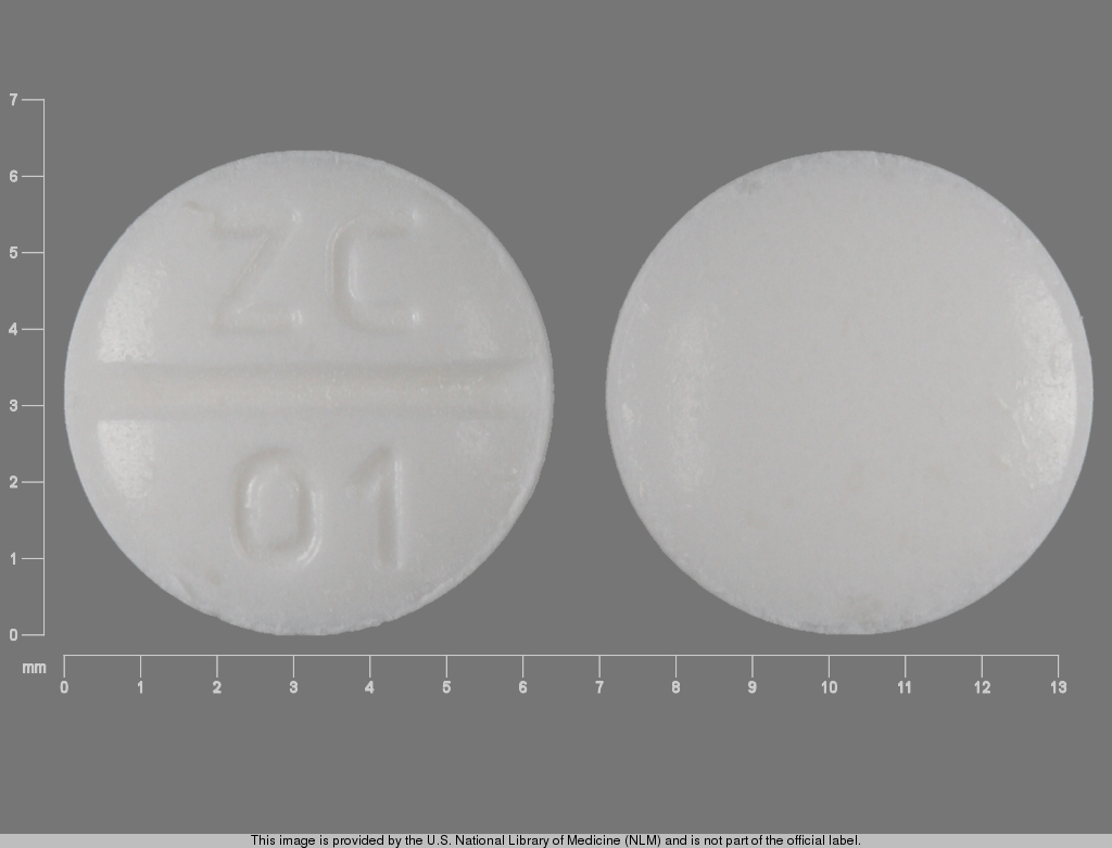 White Round pill with imprint ZC;01 — Promethazine hydrochloride 12.5 mg (view 2)
