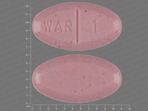 Pink Oval pill with imprint WAR;1 — Warfarin sodium Warfarin sodium 1 mg; (view 2)