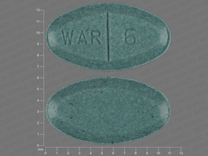 Green Oval pill with imprint WAR;6 — Warfarin sodium Warfarin sodium 6 mg; (view 2)