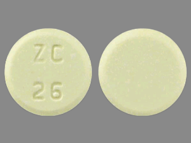 Yellow Round pill with imprint ZC;26 — Meloxicam Meloxicam 15 mg; (view 2)