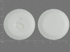 White Round pill with imprint 6 — Nitroglycerin Nitroglycerin 0.6 mg (view 2)