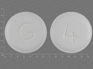 White Round pill with imprint G;4 — Ondansetron Ondansetron 4 mg; (view 2)