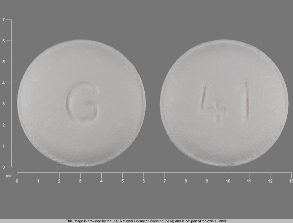 White Round pill with imprint G;41 — Carvedilol 6.25 mg (view 2)
