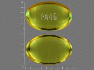 Yellow Capsule pill with imprint PA46 — Benzonatate Benzonatate 100 mg; (view 2)