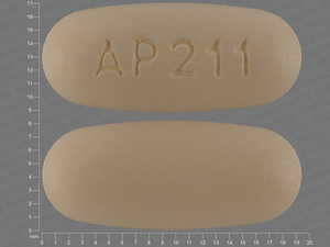 Yellow Capsule pill with imprint AP211 — Methocarbamol Methocarbamol 750 mg; (view 2)