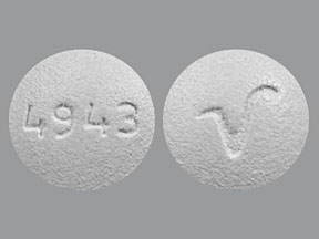 Gray Round pill with imprint 4943;V — Perphenazine Perphenazine 16 mg; (view 4)