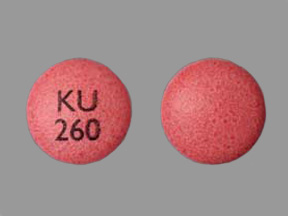 Pink Round pill with imprint KU;260 — Nifedipine Nifedipine 30 mg; (view 3)