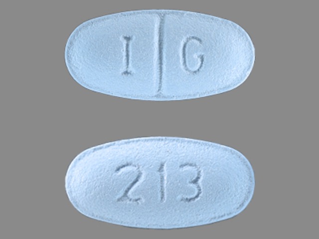 Blue Oval pill with imprint I;G;213 — Sertraline 50 mg (view 3)