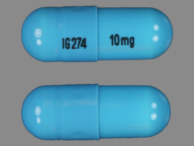 Blue Capsule pill with imprint IG274;10;mg — Ramipril Ramipril 10 mg; (view 2)
