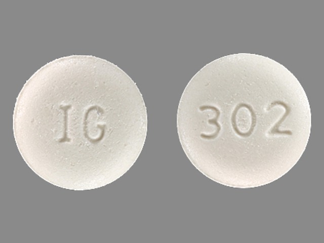 White Round pill with imprint IG;302 — Alfuzosin hydrochloride Alfuzosin hydrochloride 10 mg; (view 3)