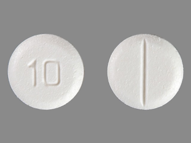 White Round pill with imprint 10 — Hyoscyamine sulfate 0.125 mg (view 2)