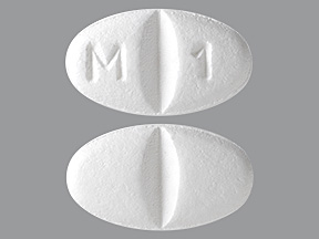 White Oval pill with imprint M;1 — Metoprolol succinate Metoprolol succinate 25 mg; (view 2)