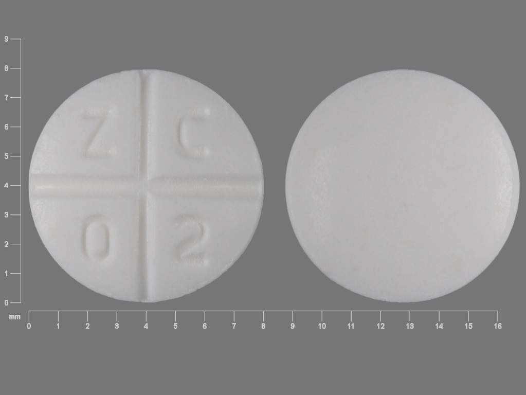 White Round pill with imprint Z;C;0;2 — Promethazine hydrochloride Promethazine hydrochloride 25 mg; (view 3)
