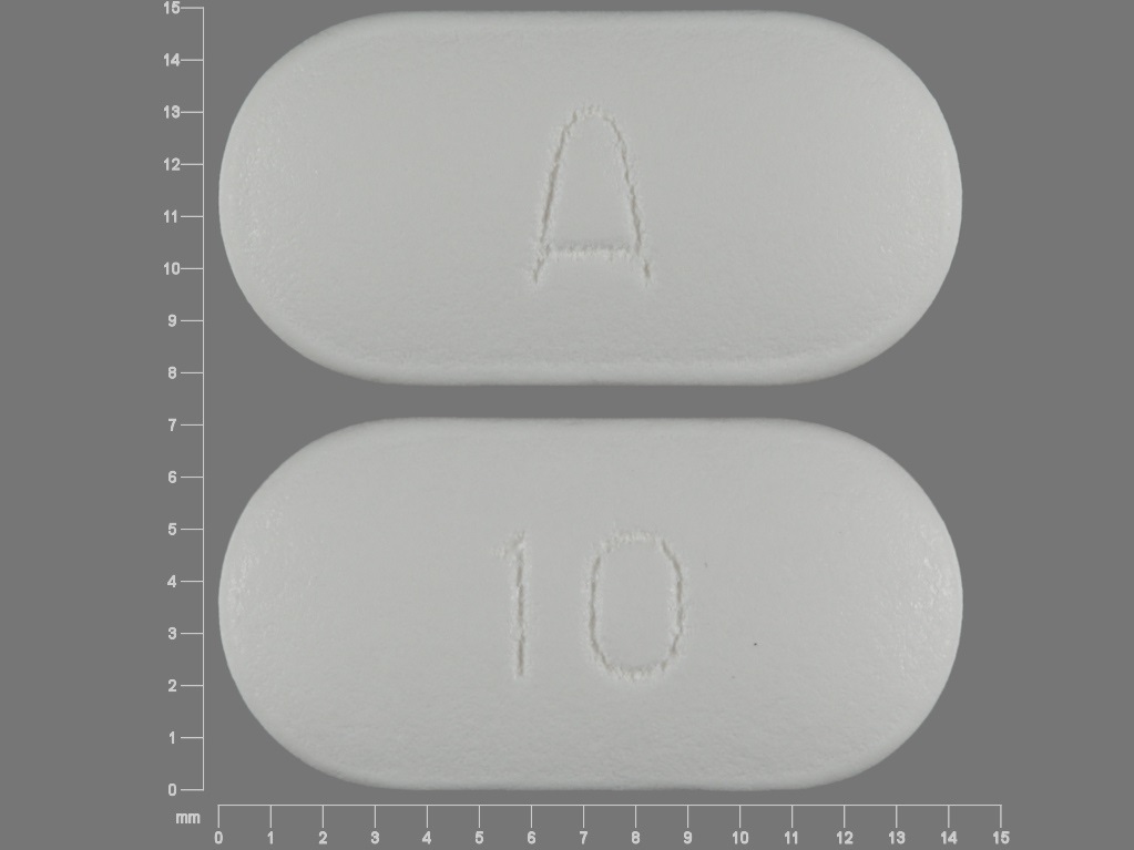 White Capsule pill with imprint 10;A — Mirtazapine Mirtazapine 45 mg; (view 3)