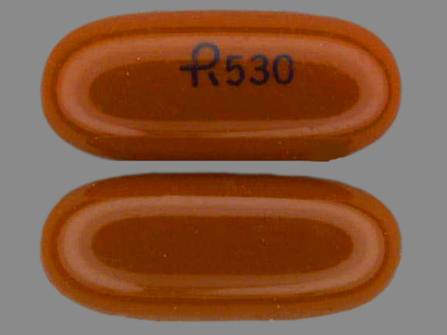Red Capsule pill with imprint R;530 — Nifedipine Nifedipine 20 mg; (view 2)