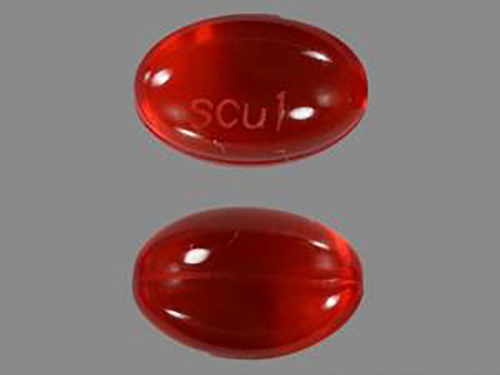 Red Oval pill with imprint SCU1 — Docusate sodium Docusate sodium 100 mg; (view 2)