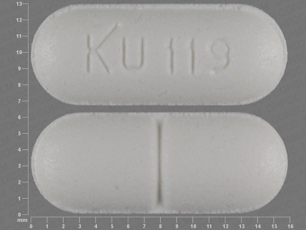 White Capsule pill with imprint KU;119; — Isosorbide mononitrate Isosorbide mononitrate 60 mg; (view 3)