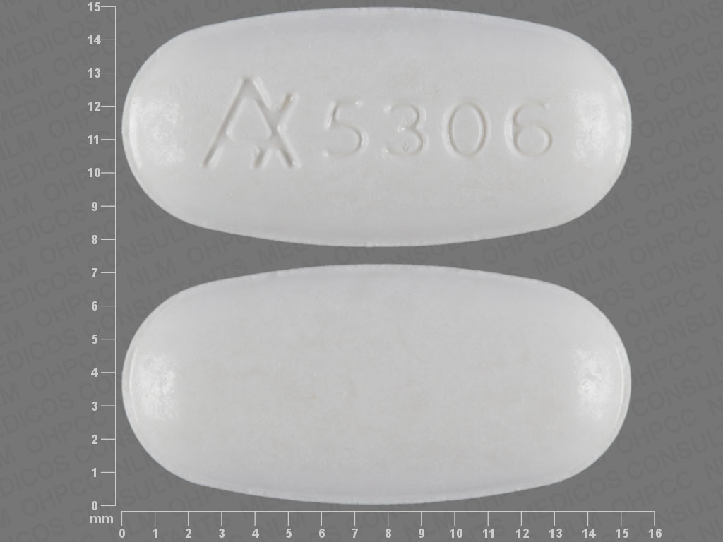White Oval pill with imprint Apotex;5306 — Acyclovir Acyclovir 400 mg; (view 2)