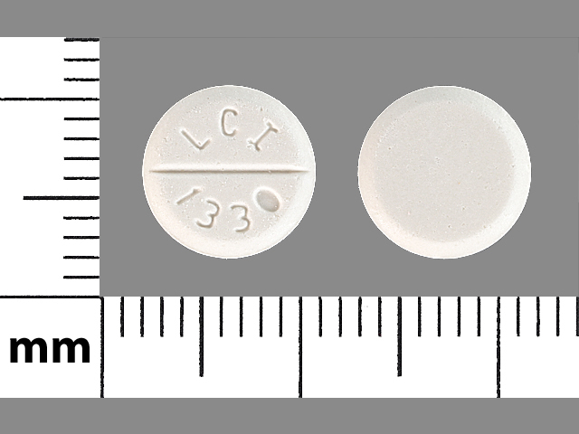 White Round pill with imprint LCI;1330 — Baclofen Baclofen 10 mg; (view 3)
