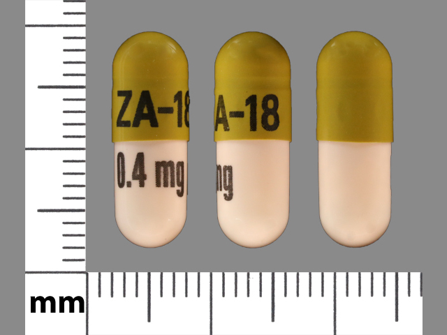 Green;orange Capsule pill with imprint ZA;18;0;4mg — Tamsulosin hydrochloride Tamsulosin hydrochloride 0.4 mg; (view 2)
