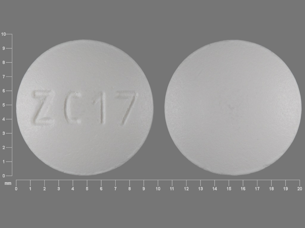 White Round pill with imprint ZC17 — Paroxetine Paroxetine hydrochloride hemihydrate 30 mg; (view 2)