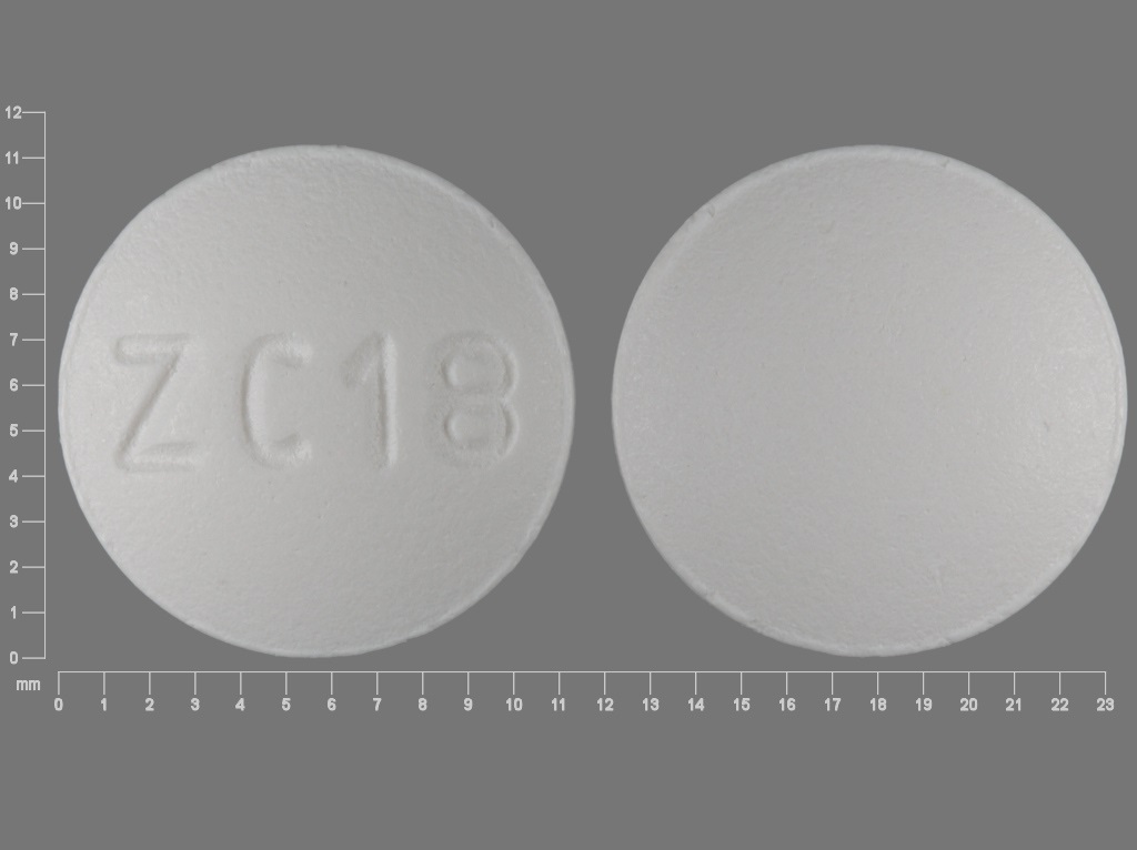 White Round pill with imprint ZC18 — Paroxetine Paroxetine hydrochloride hemihydrate 40 mg; (view 2)