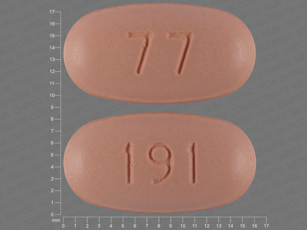 Orange Oval pill with imprint 191;77 — Capecitabine Capecitabine 500 mg; (view 2)