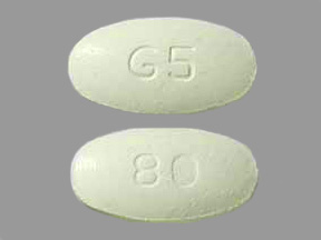Yellow Oval pill with imprint G5;80 — Pravastatin sodium Pravastatin sodium 80 mg; (view 2)