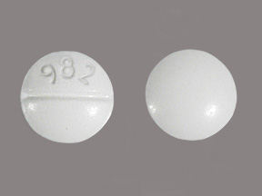 White Round pill with imprint 982 — Digoxin Digoxin 250 ug; (view 2)