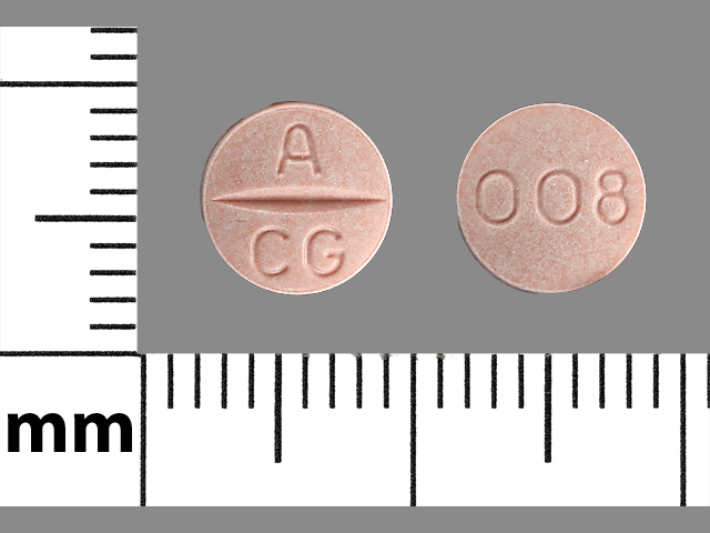 Pink Round pill with imprint A;CG;008 — Candesartan cilexetil 8 mg (view 2)