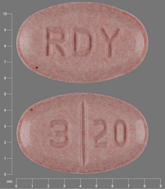 Pink Oval pill with imprint RDY;3;20 — Glimepiride 1 mg (view 2)