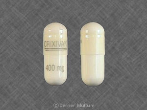 White Capsule pill with imprint CRIXIVAN;400;mg — Crixivan Indinavir sulfate 400 mg; (view 2)