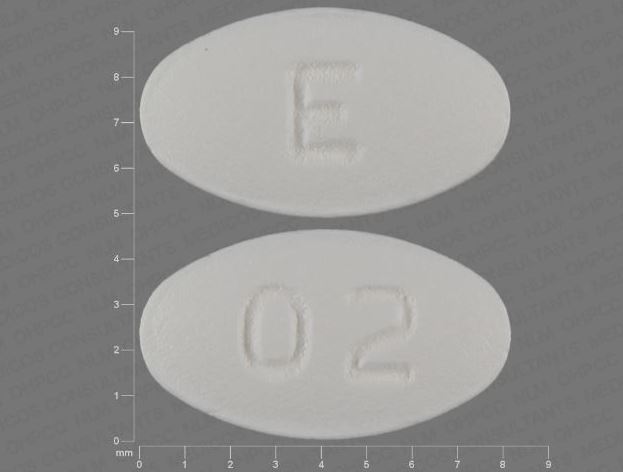 White Oval pill with imprint E;02 — Carvedilol 6.25 mg (view 2)