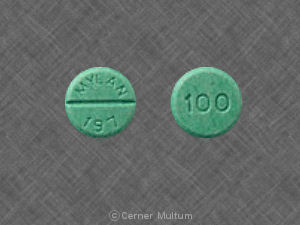 Green Round pill with imprint MYLAN;197;100 — Chlorpropamide Chlorpropamide 100 mg; (view 2)