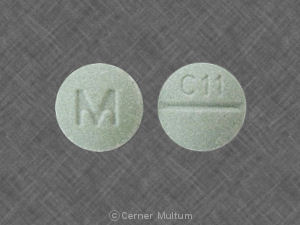 Green Round pill with imprint C11;M — Clozapine Clozapine 100 mg; (view 2)