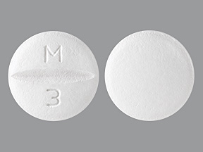 White Round pill with imprint M;3 — Metoprolol succinate Metoprolol succinate 100 mg; (view 2)