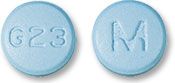 Blue Round pill with imprint M;G23 — Galantamine Galantamine hydrobromide 12 mg; (view 2)