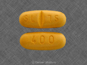 Yellow Oval pill with imprint 400;SL — Gleevec Imatinib mesylate 400 mg; (view 2)