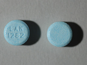 Blue Round pill with imprint LAN;1282 — Dicyclomine hydrochloride Dicyclomine hydrochloride 20 mg; (view 2)