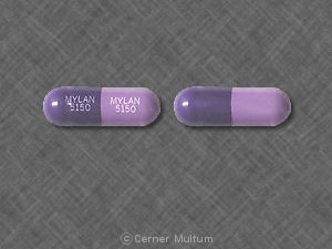 Purple;purple Capsule pill with imprint MYLAN;5150 — Nizatidine Nizatidine 150 mg; (view 2)